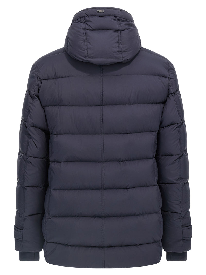 Herno L’Eskimo Blue Polyamide Full-Length Jacket