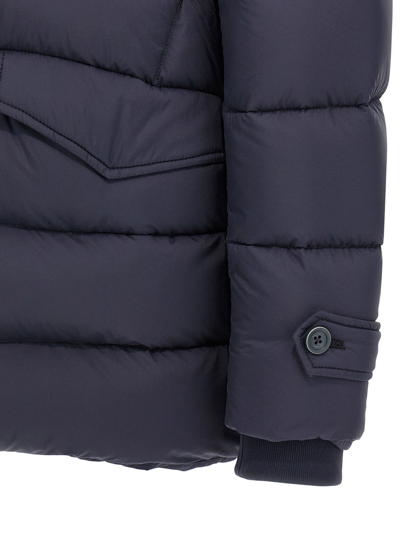 Herno L’Eskimo Blue Polyamide Full-Length Jacket