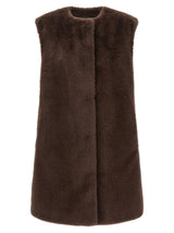 Herno Brown Polyester Sleeveless Jacket - Resort Collection