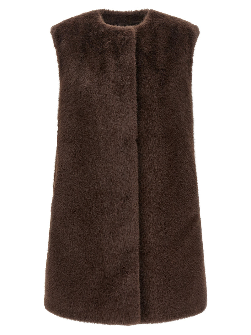 Herno Brown Polyester Sleeveless Jacket - Resort Collection