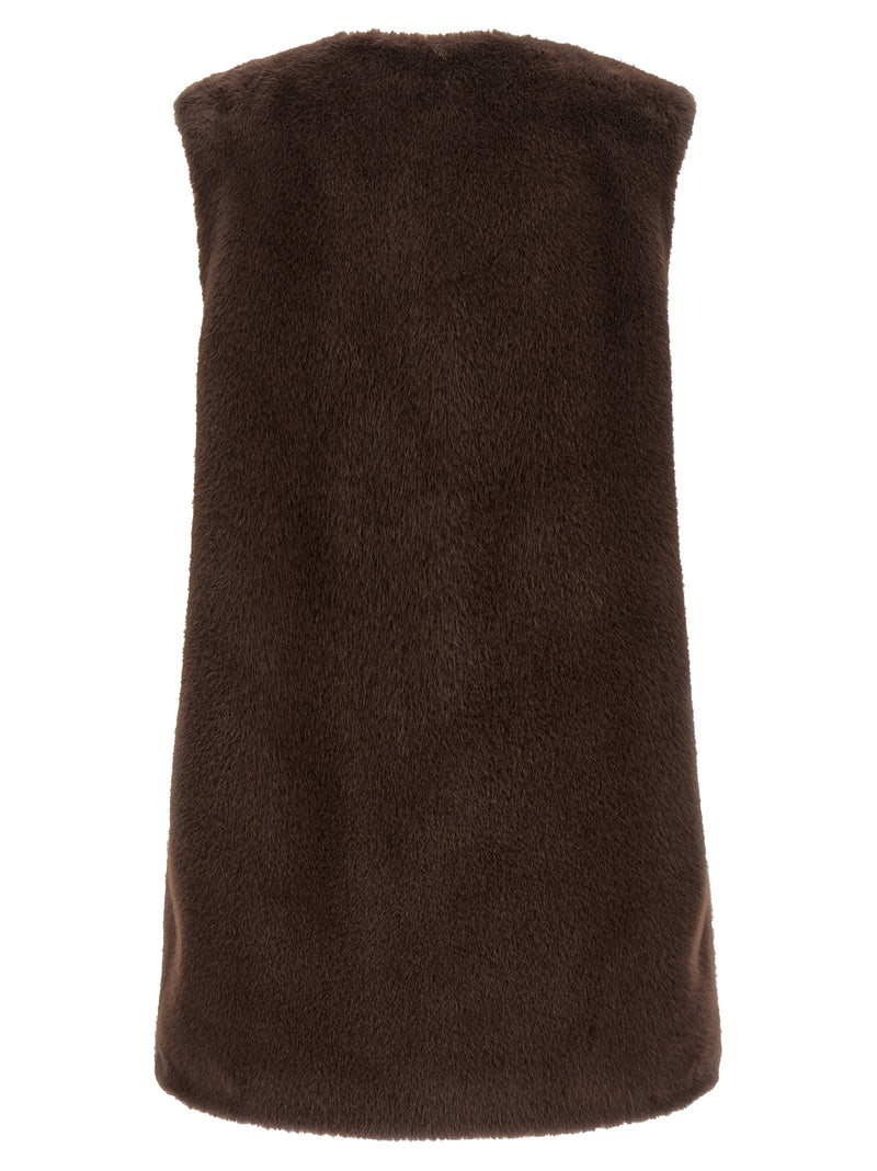 Herno Brown Polyester Sleeveless Jacket - Resort Collection