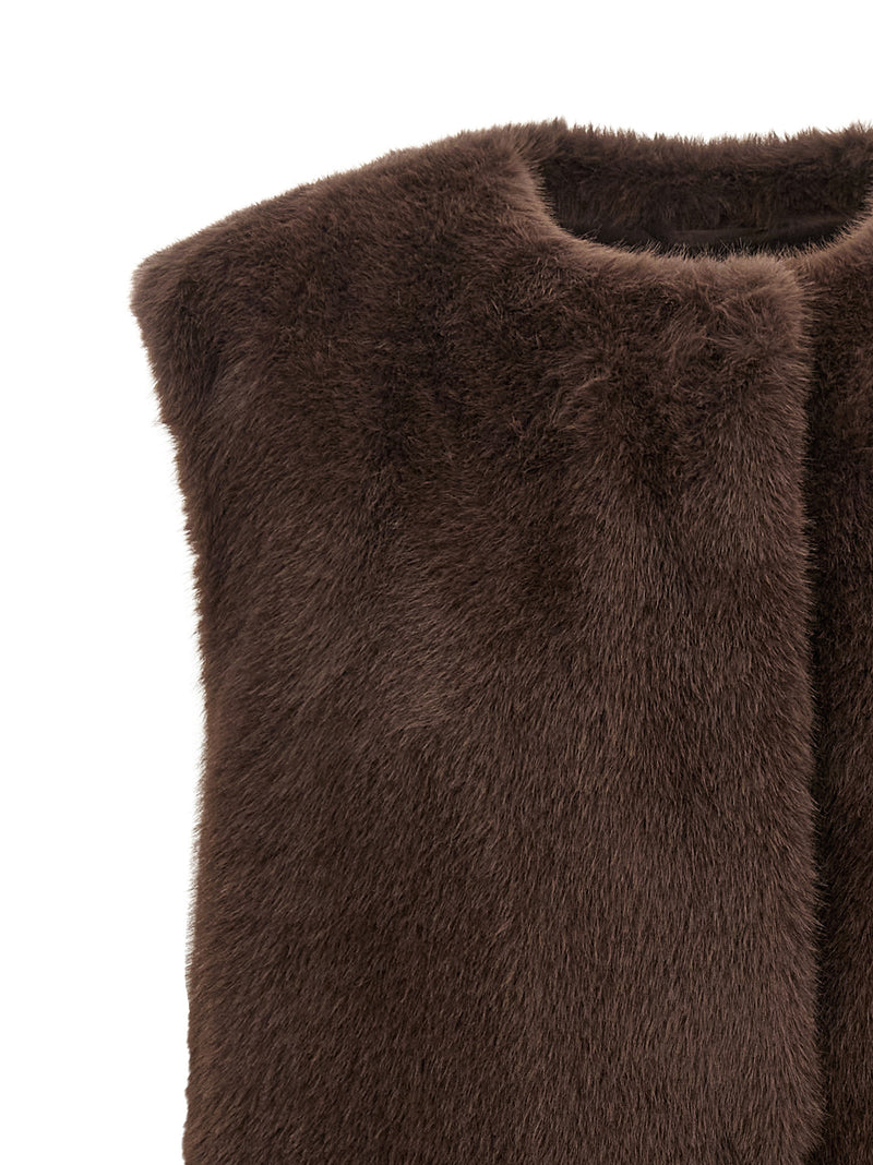 Herno Brown Polyester Sleeveless Jacket - Resort Collection