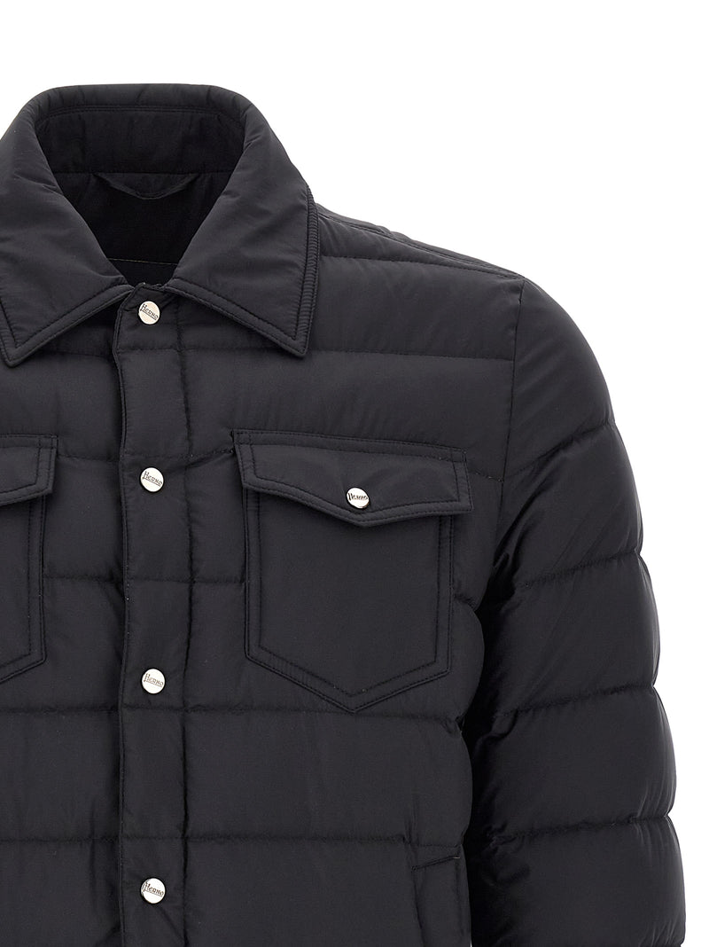 Herno Black Polyamide Full-Length Jacket - Modern Elegance