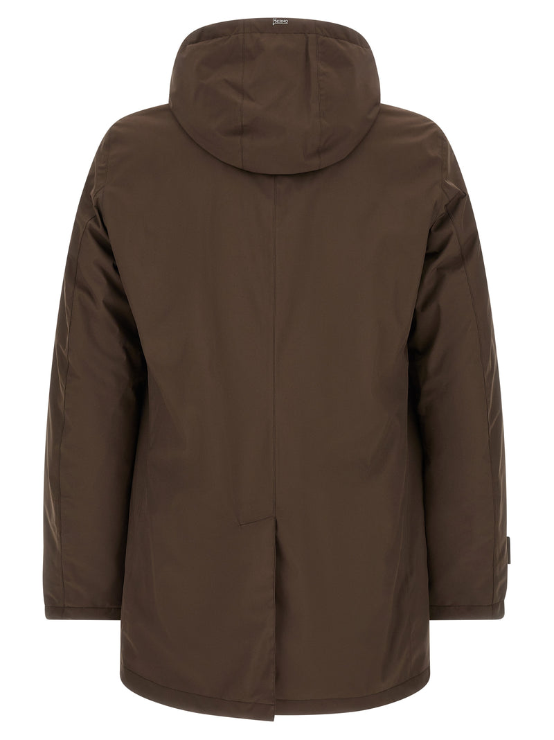 Herno Brown Polyester Parka - Stylish and Functional Outerwear