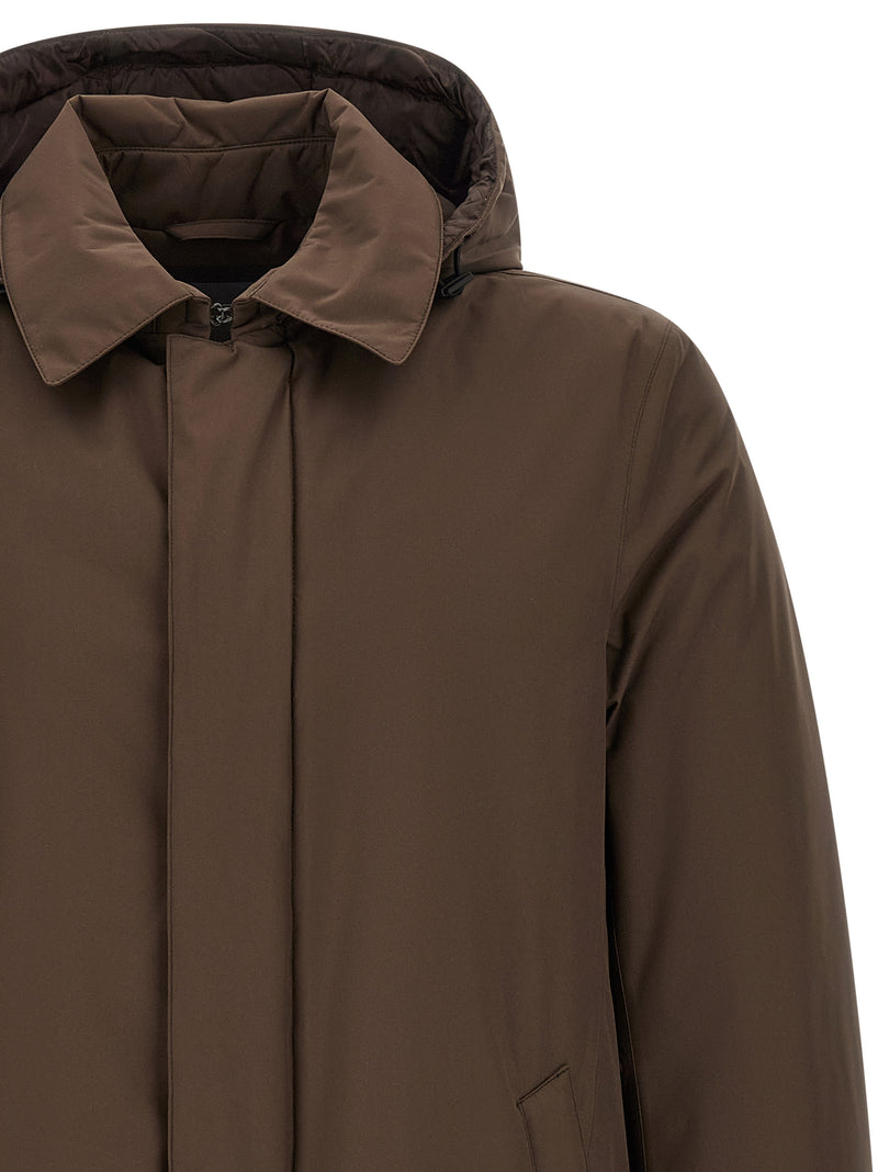 Herno Brown Polyester Parka - Stylish and Functional Outerwear