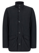 Herno Blue Polyamide Full-Length Jacket