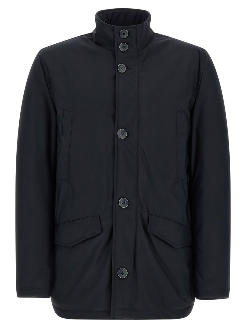 Herno Blue Polyamide Full-Length Jacket for Men