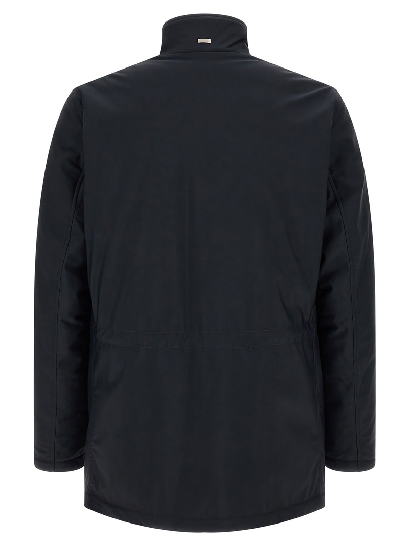 Herno Blue Polyamide Full-Length Jacket for Men