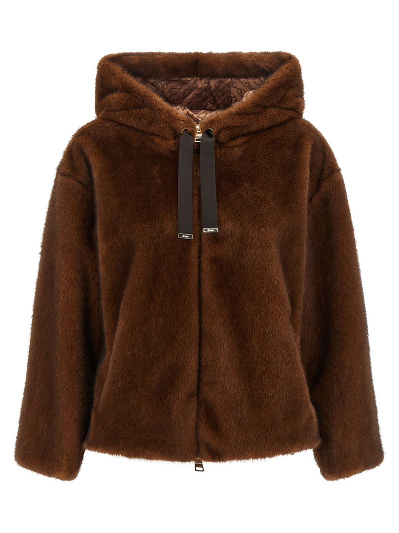 Herno Brown Polyester Bomber Jacket for Women