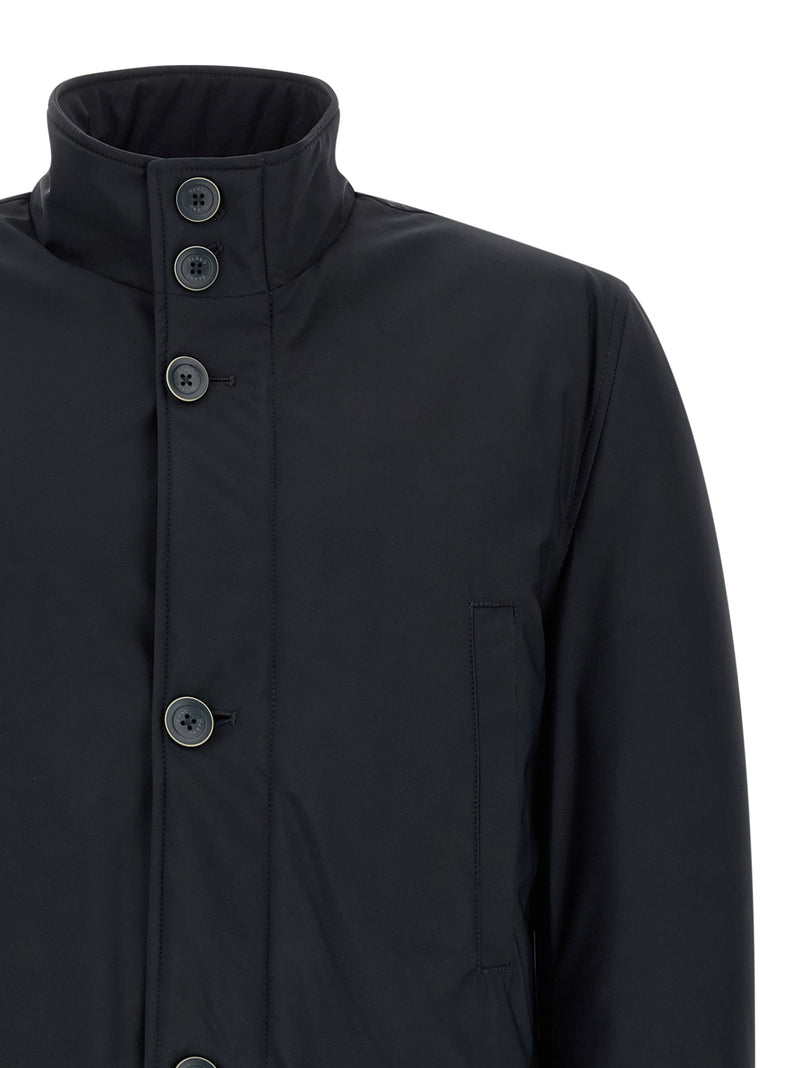 Herno Blue Polyamide Full-Length Jacket for Men