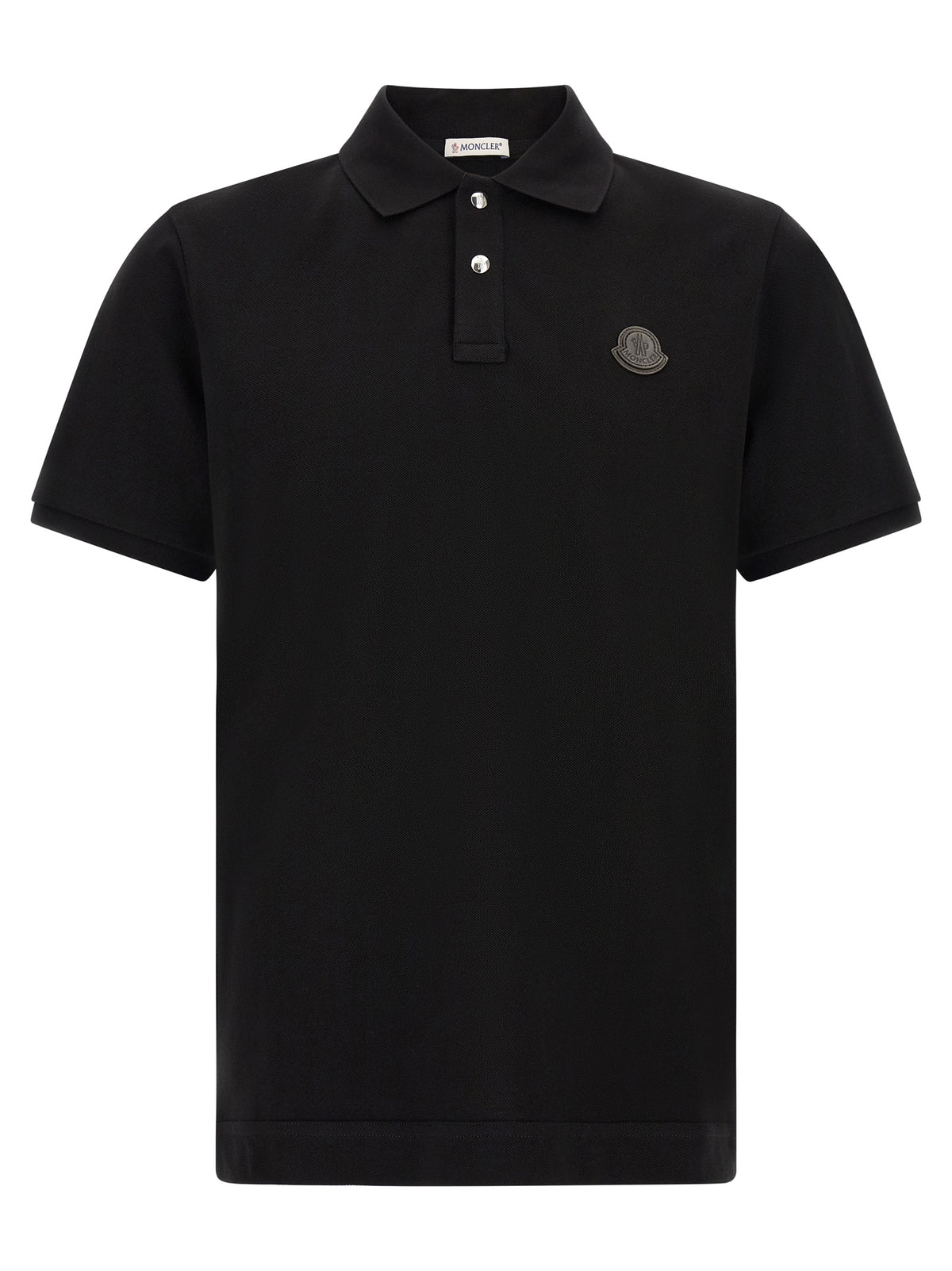 Moncler Black Leather Polo Shirt