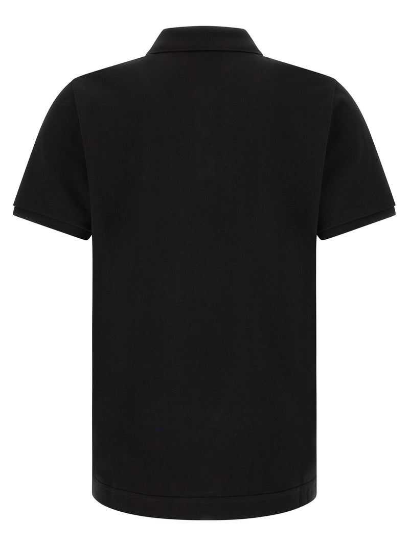 Moncler Black Leather Polo Shirt - Premium Cotton Piqué
