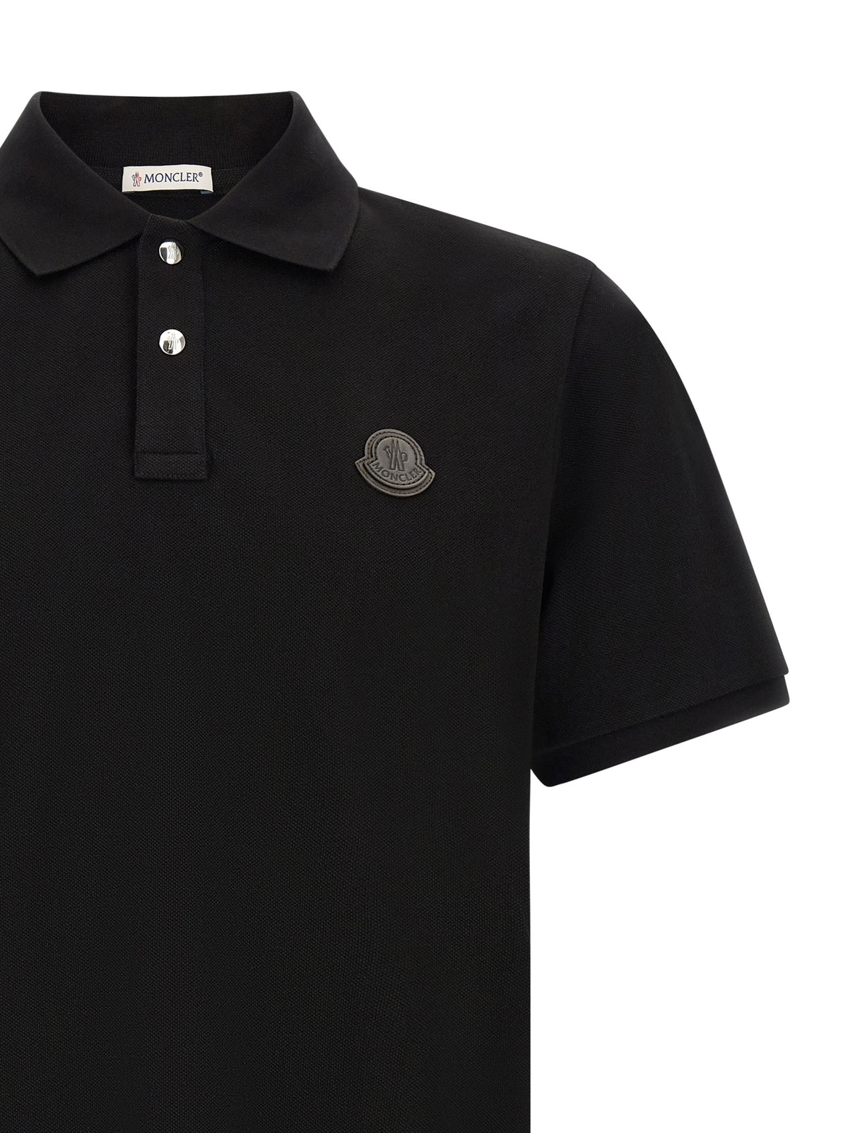Moncler Black Leather Polo Shirt