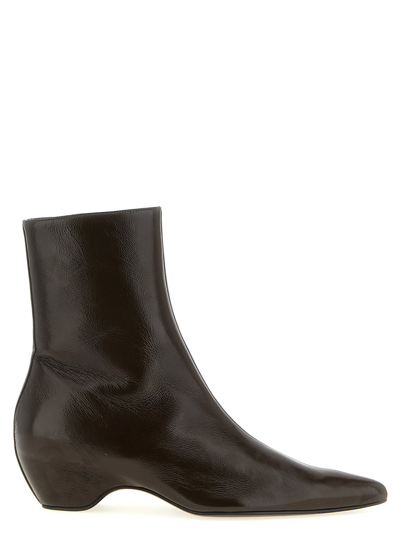 Khaite Sybil Brown Calfskin Ankle Boots for Women