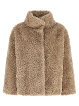Herno Beige Polyester Coat - Trendy Boxy Silhouette