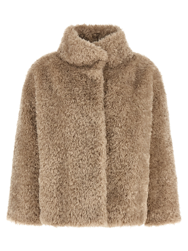 Herno Beige Polyester Coat - Luxurious Boxy Silhouette
