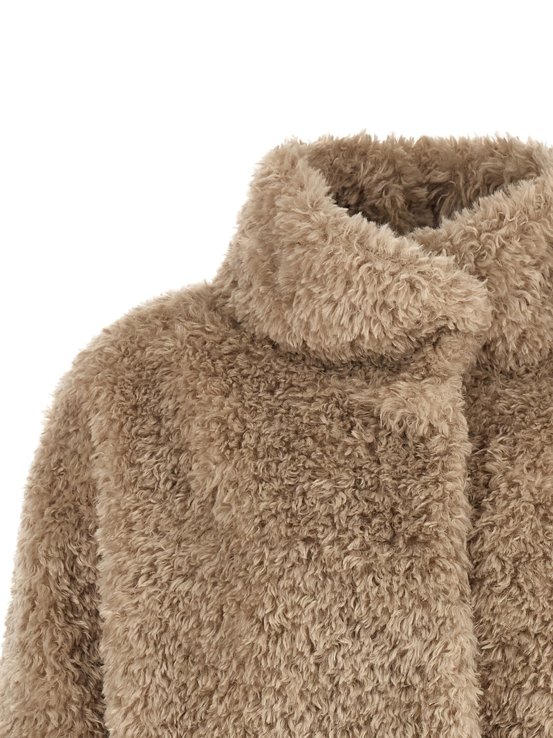 Herno Beige Polyester Coat - Luxurious Boxy Silhouette