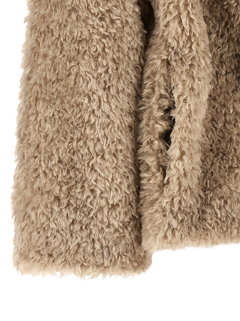 Herno Beige Polyester Coat - Luxurious Boxy Silhouette