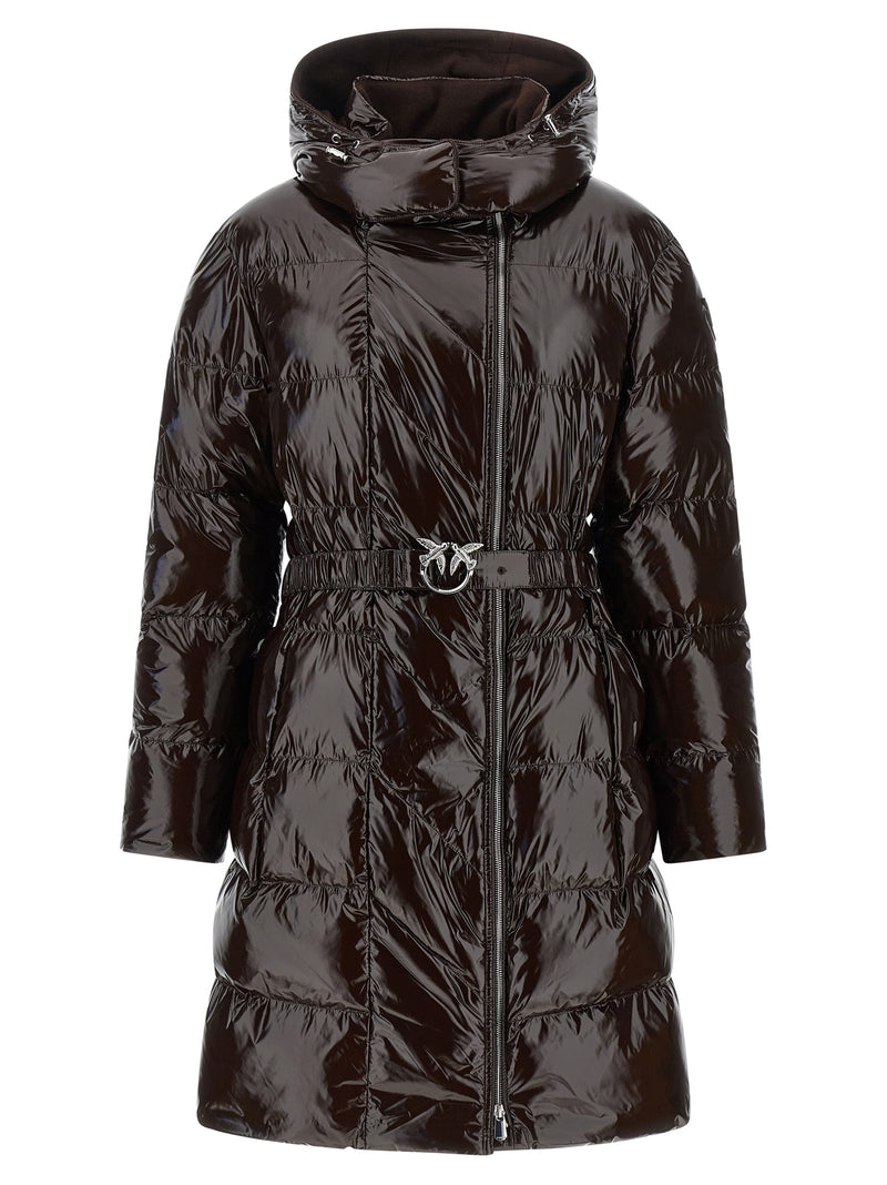 PINKO Brown Polyamide Full-Length Jacket for Women