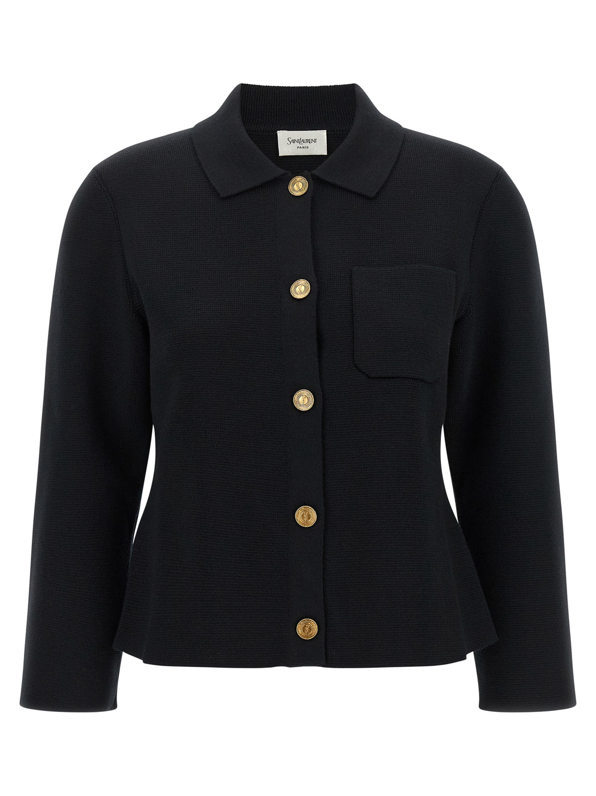Saint Laurent Black Wool Cardigan - Elegant & Sophisticated