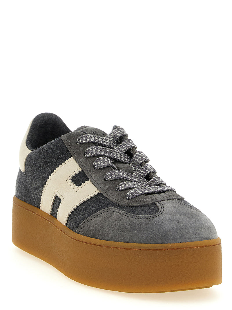 Hogan Gray Wool Platform Sneakers for Women