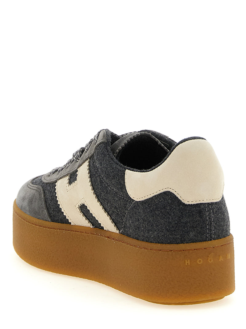 Hogan Gray Wool Platform Sneakers for Women