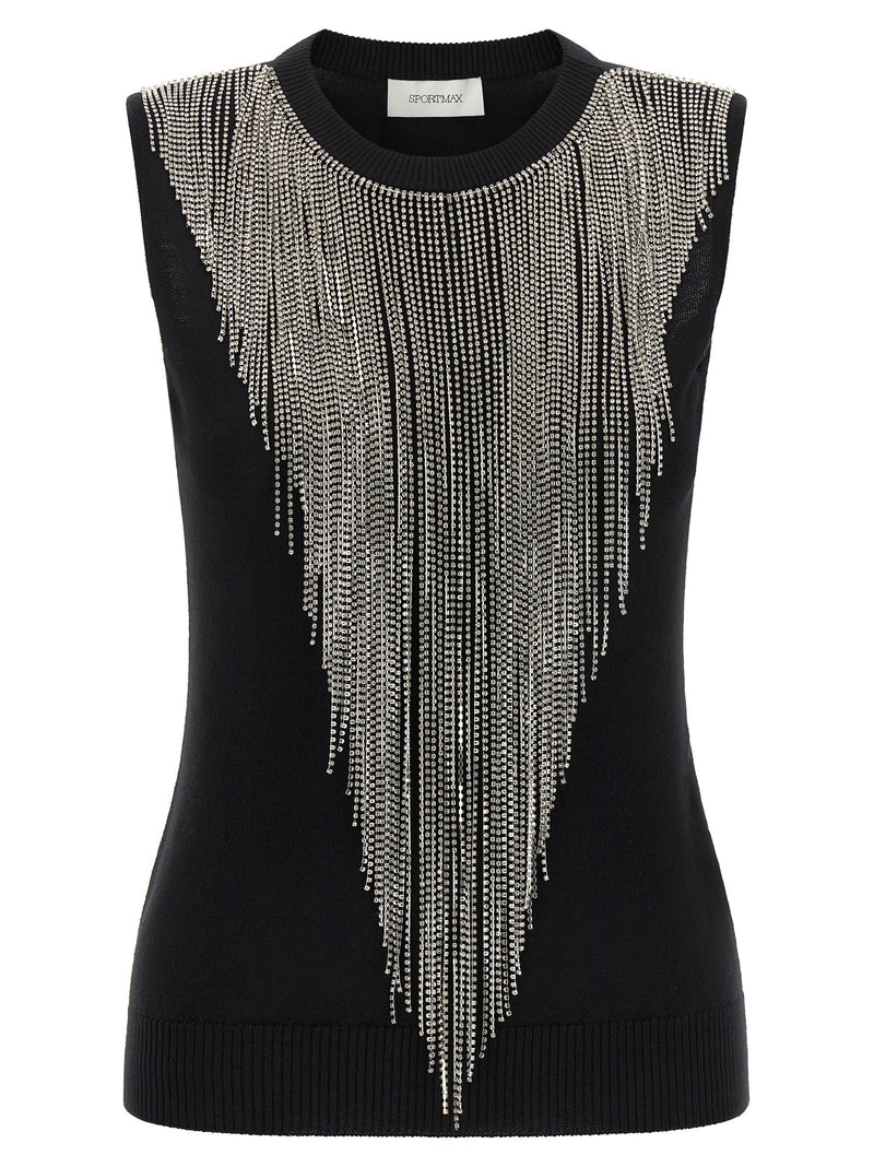 Sportmax Black Virgin Wool Tank Top - SpxCrine