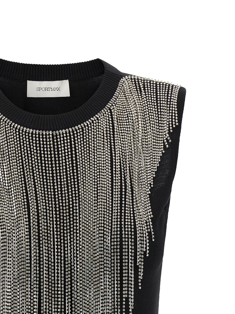 Sportmax Black Virgin Wool Tank Top - SpxCrine