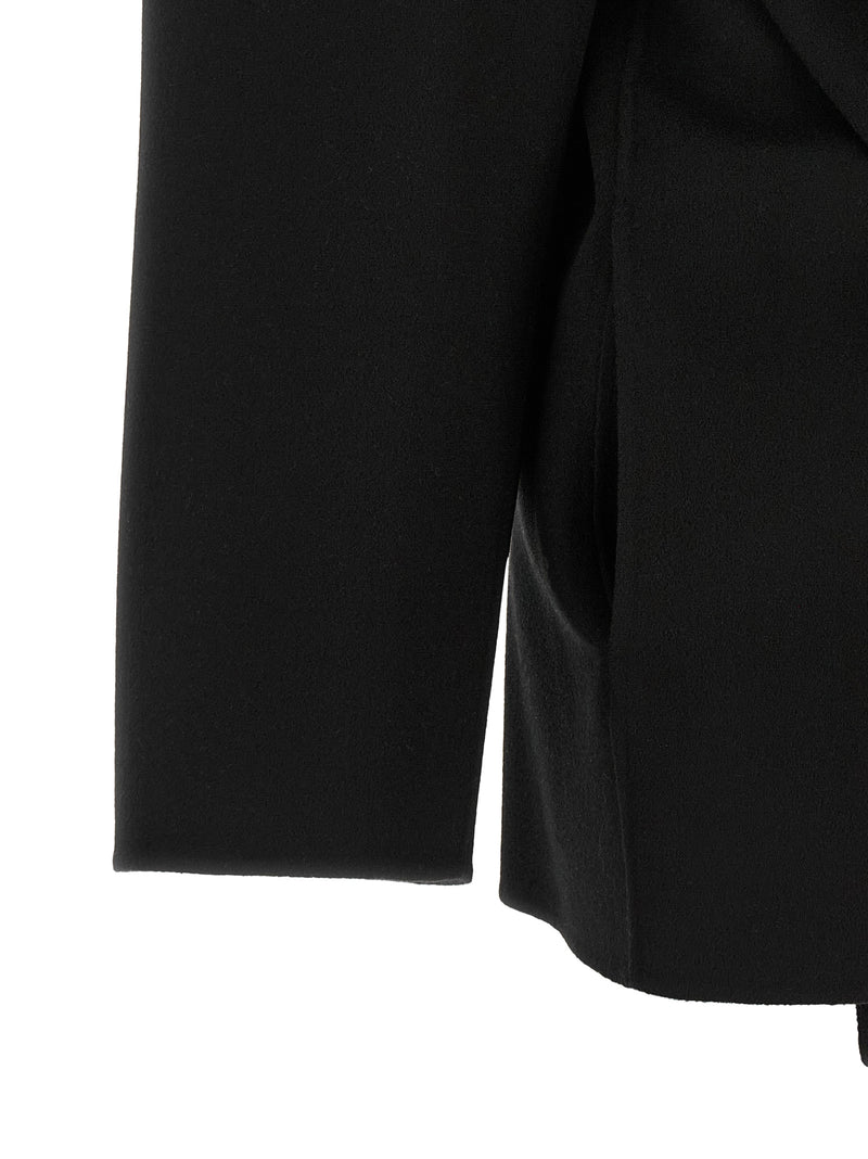 Sportmax SpxUguale Black Wool Coat for Women