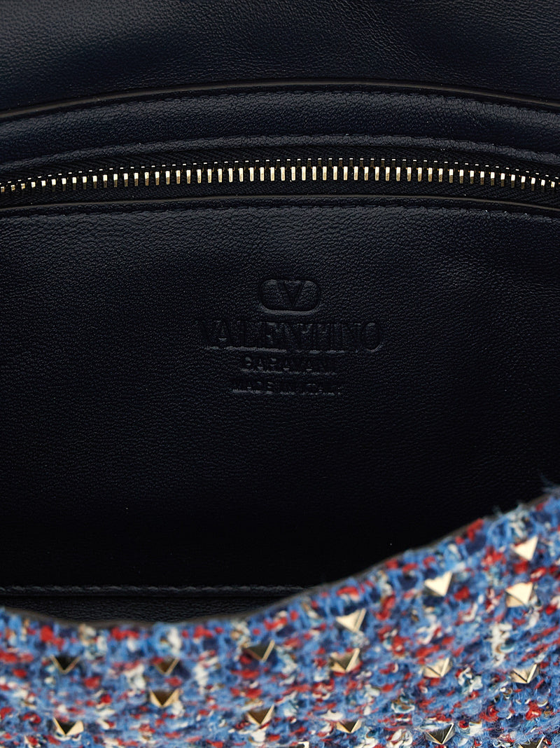 Valentino Garavani Rockstud Spike Blue Crossbody Bag