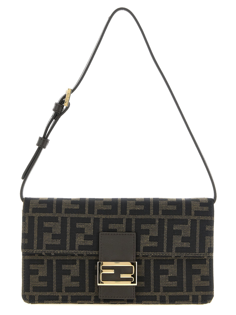 Fendi Tube Wallet On Chain - Brown Polyester Cardholder