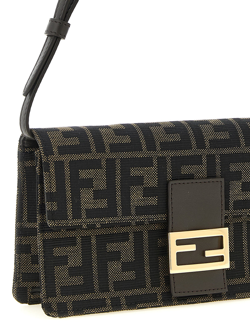 Fendi Tube Wallet On Chain - Brown Polyester Cardholder