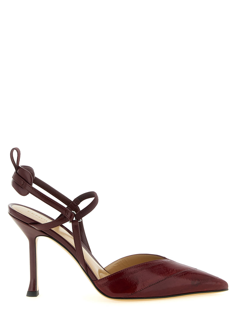 Fendi Very Colibrì Bordeaux Lamb Leather Platform Pumps