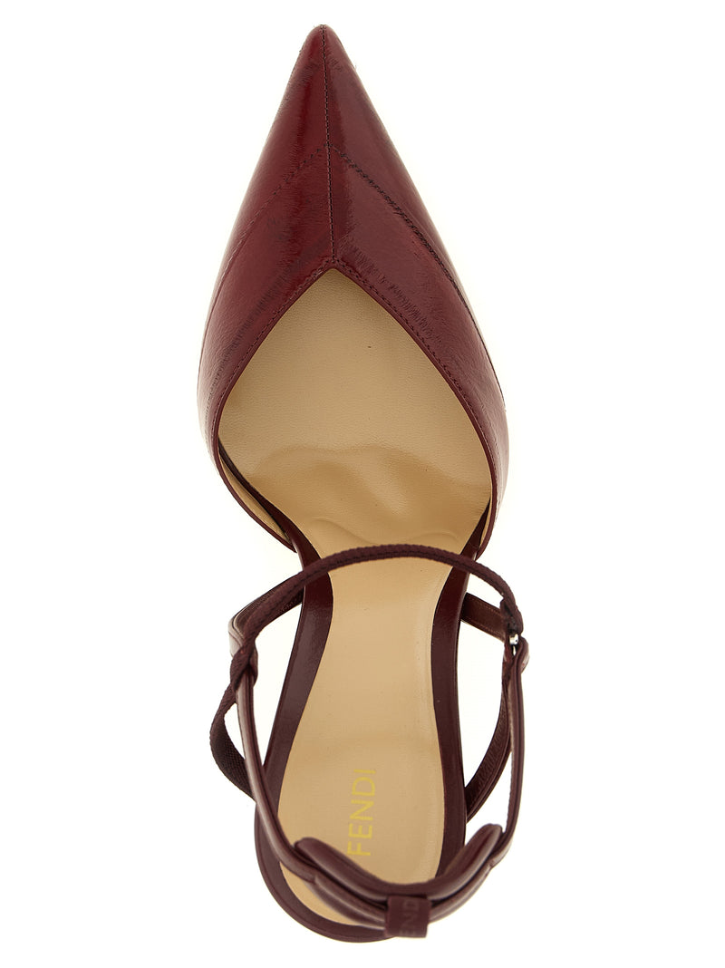 Fendi Very Colibrì Bordeaux Lamb Leather Platform Pumps