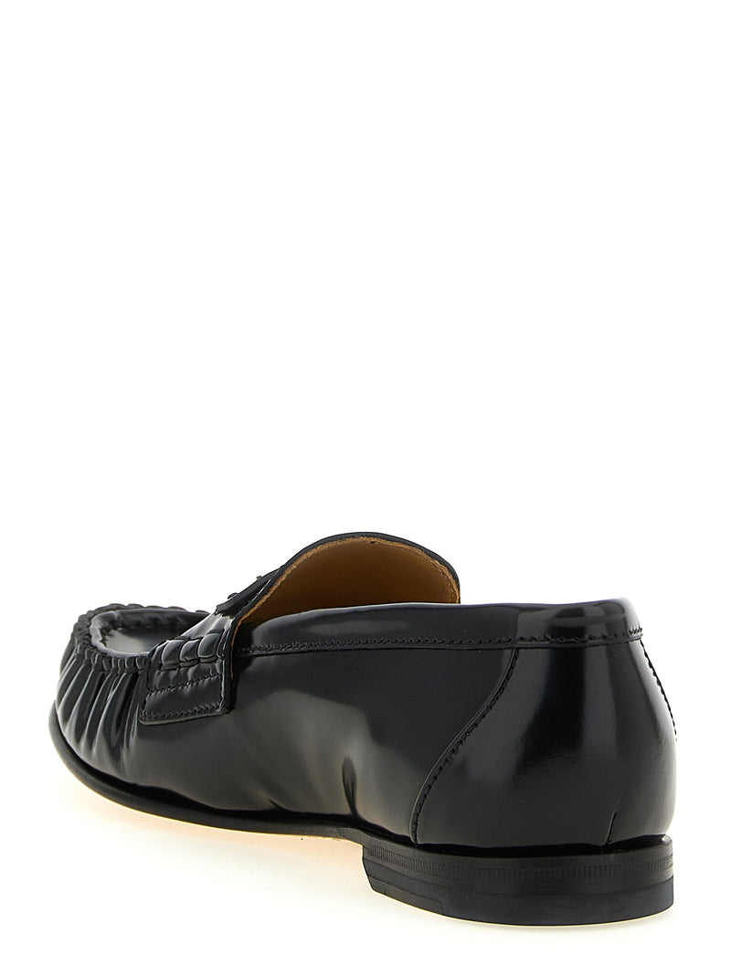 Fendi Black Calfskin Slip-On Loafers - Fendi Scrunch Model