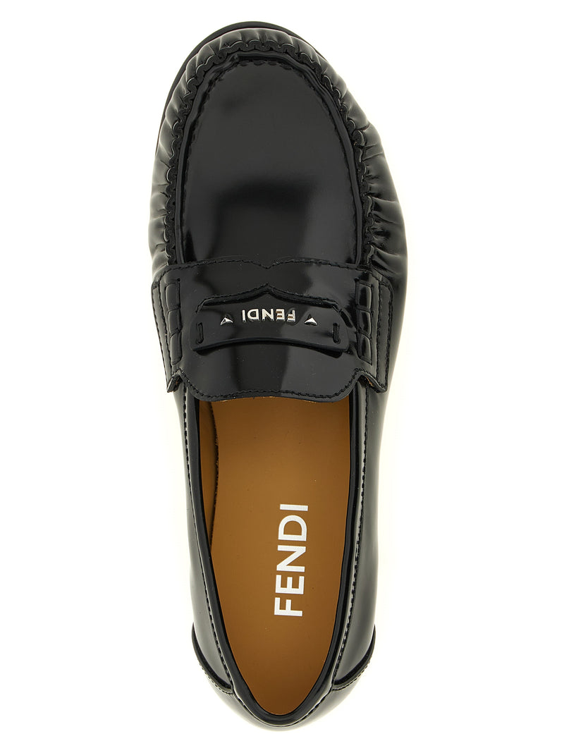 Fendi Black Calfskin Slip-On Loafers - Fendi Scrunch Model