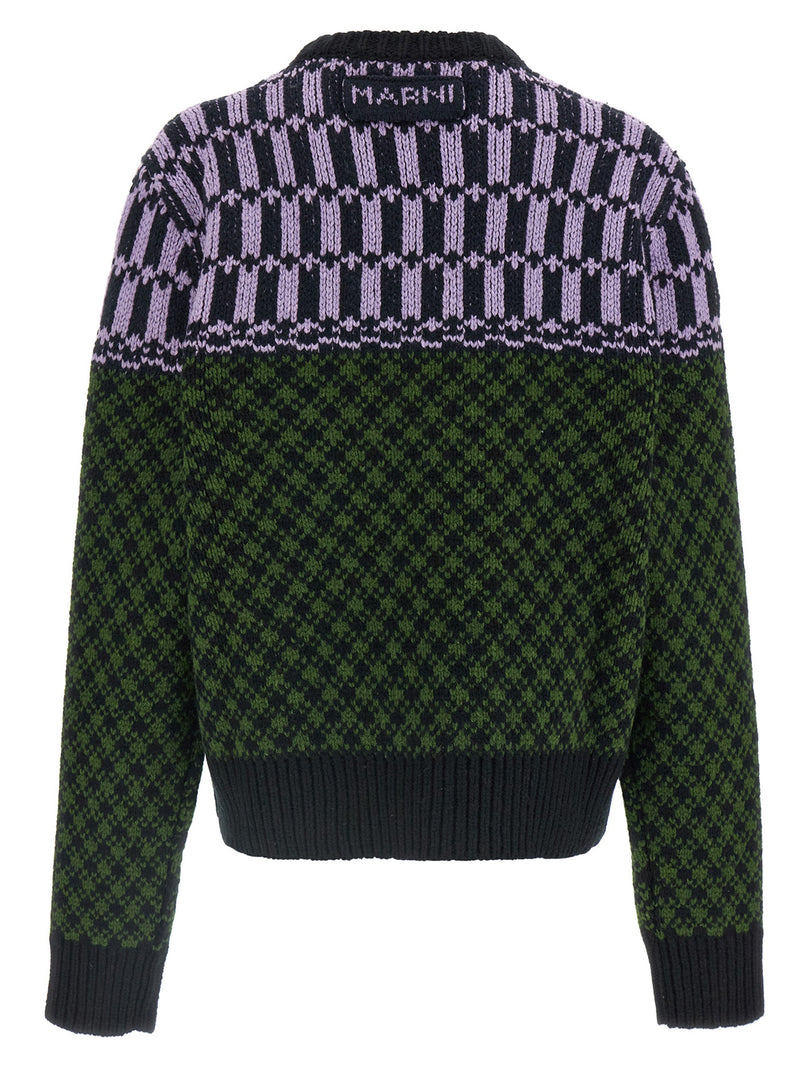 Cardigan en Laine Multicolore Marni pour Homme