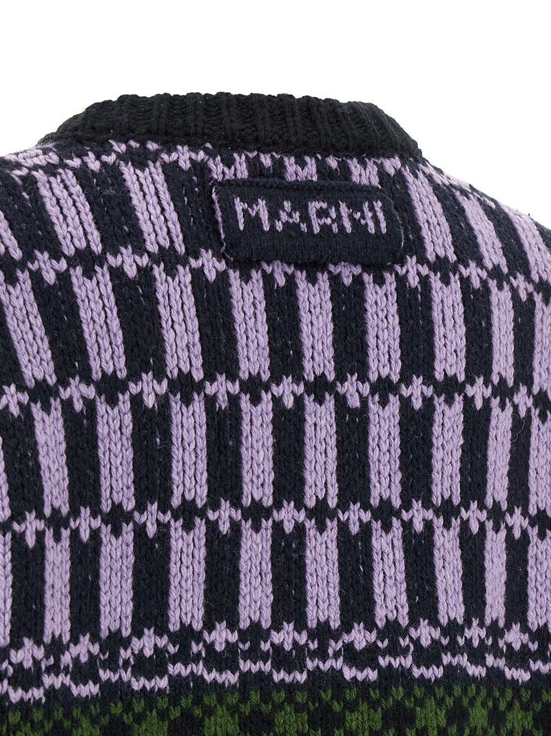 Cardigan en Laine Multicolore Marni pour Homme