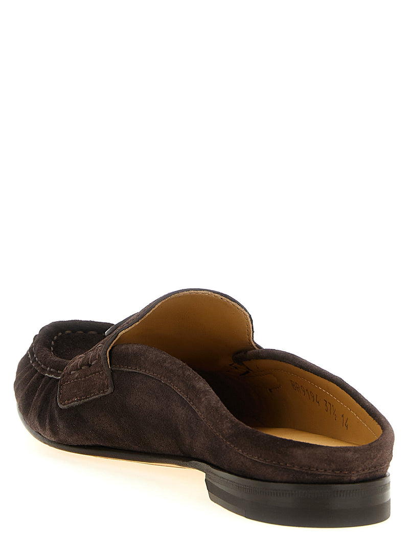 Fendi Brown Calfskin Slip-On Loafers for Women