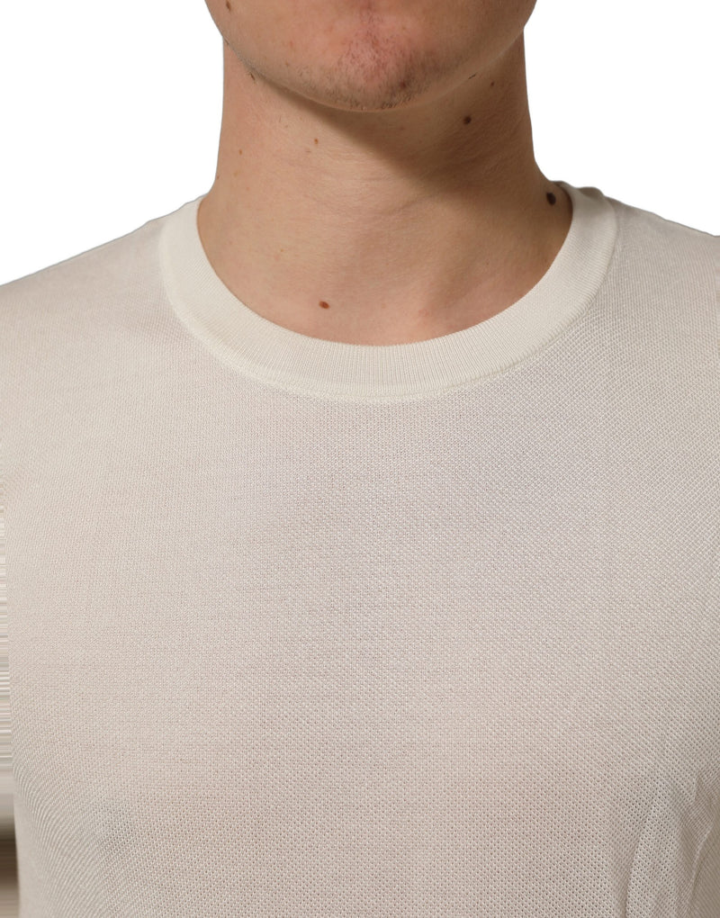 Dolce & Gabbana Off White Crew Neck Short Sleeve T-Shirt