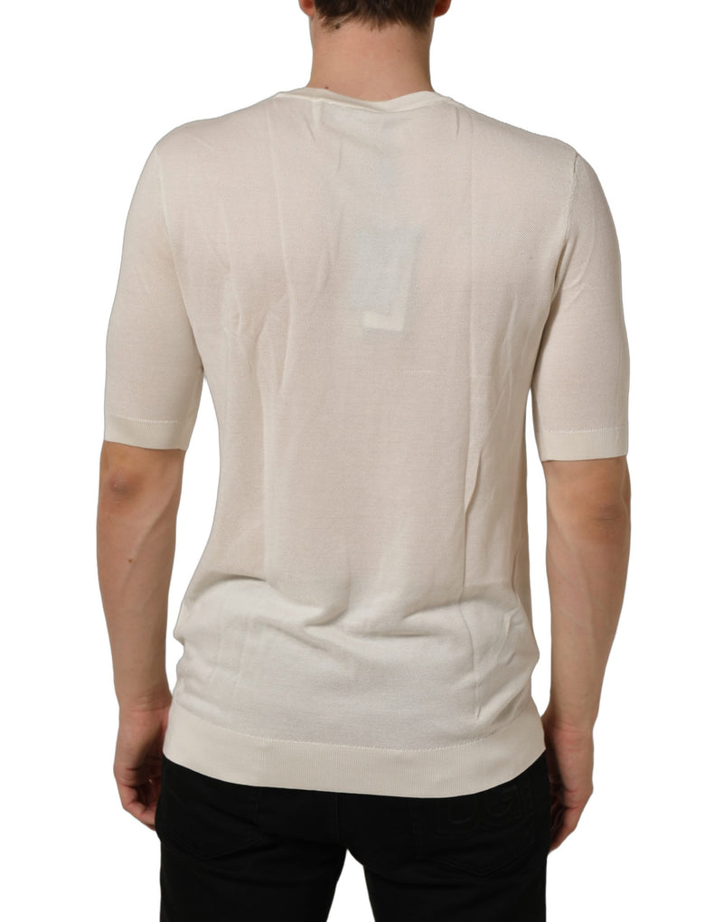 Dolce & Gabbana Off White Crew Neck Short Sleeve T-Shirt