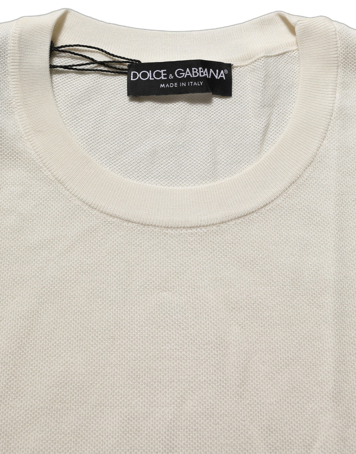 Dolce & Gabbana Off White Crew Neck Short Sleeves T-shirt