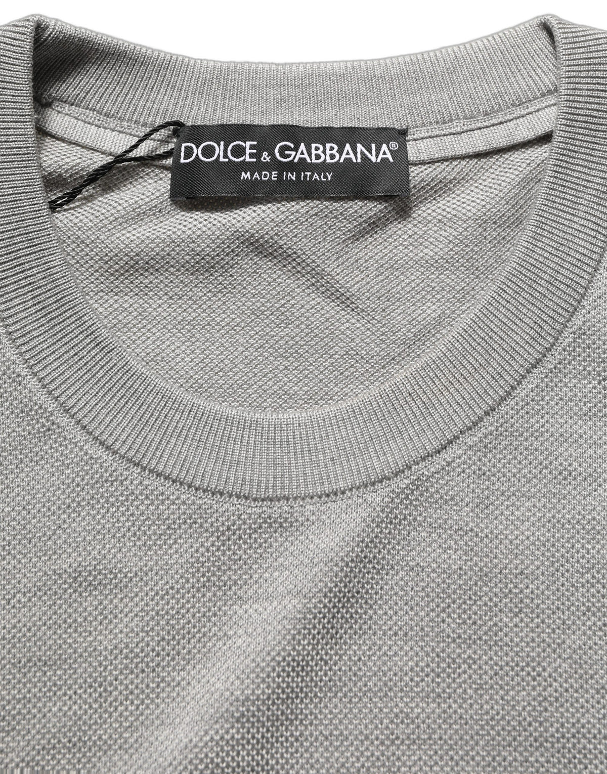 Dolce & Gabbana Gray Silk Crew Neck Short Sleeves T-shirt