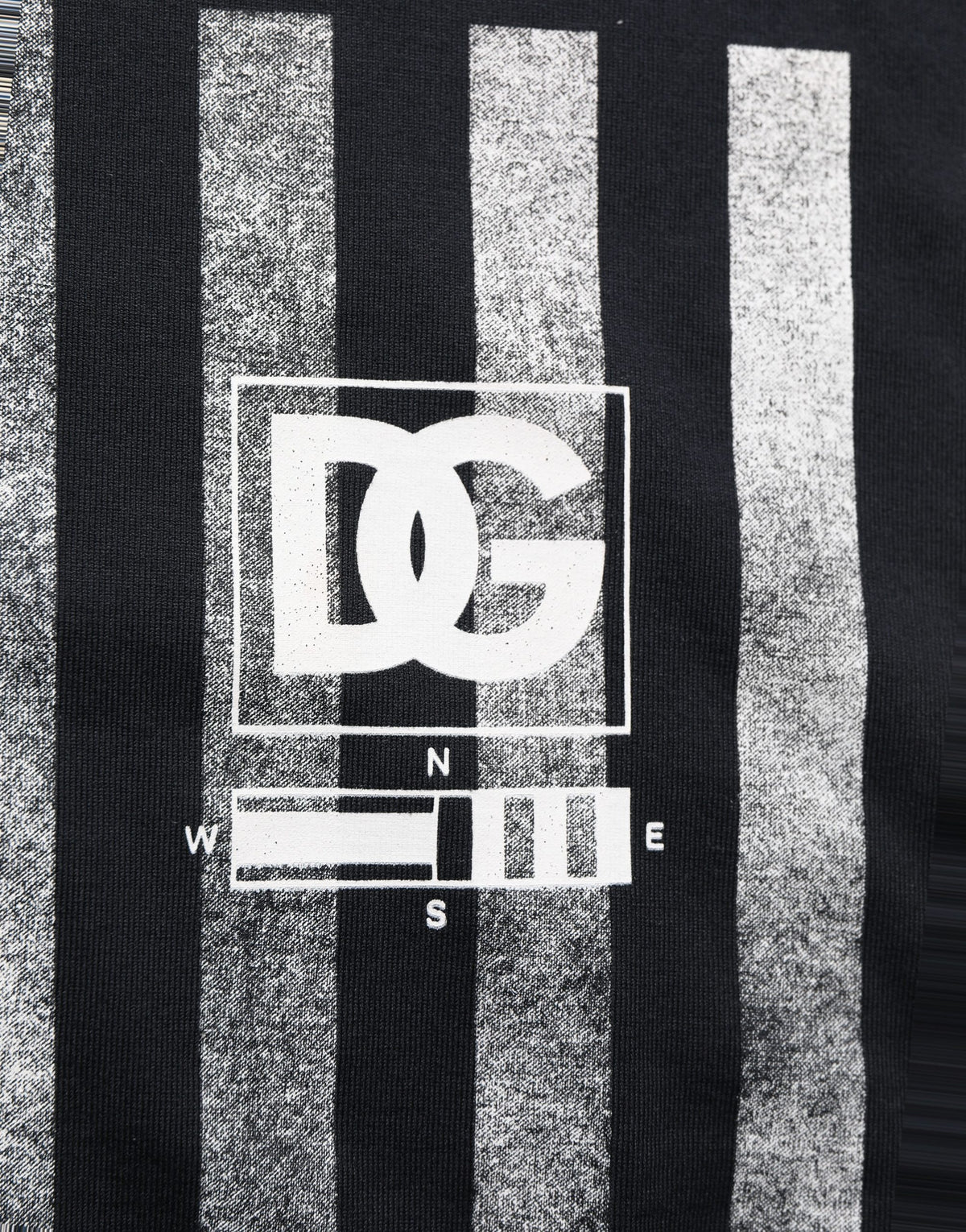 Dolce & Gabbana Blue Striped Print Cotton Crew Neck  T-shirt