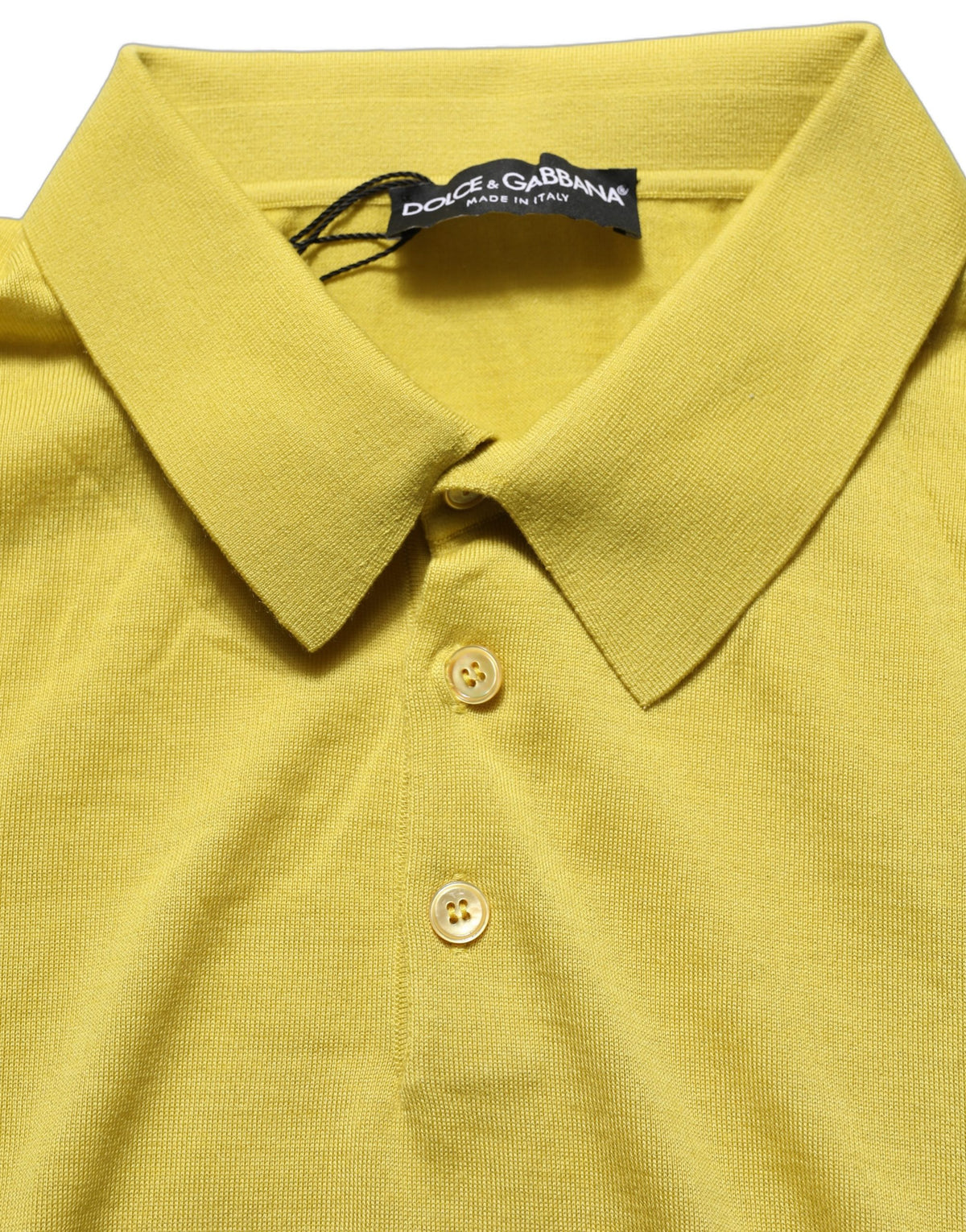 Dolce & Gabbana Yellow Cashmere Short Sleeves Polo T-shirt