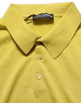 Dolce & Gabbana Yellow Cashmere Short Sleeves Polo T-shirt