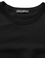 Dolce & Gabbana Black Cotton Crew Neck Short Sleeve T-shirt