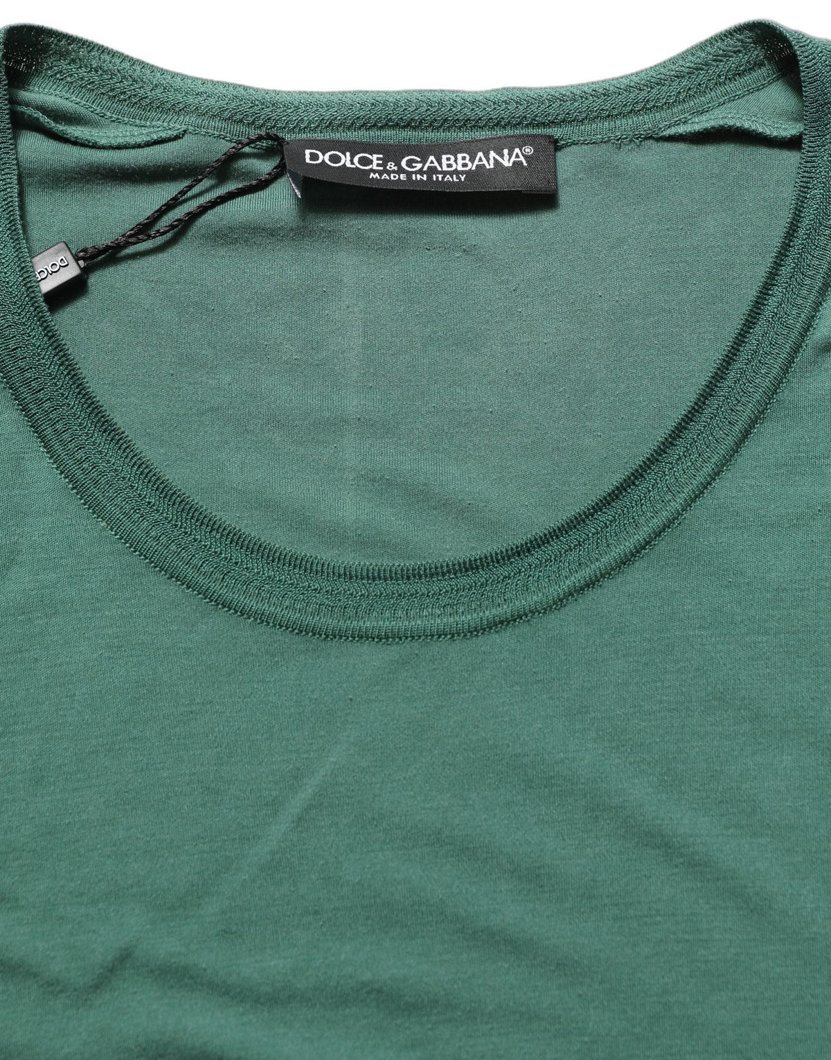 Dolce & Gabbana Green Silk Crew Neck Short Sleeves T-shirt