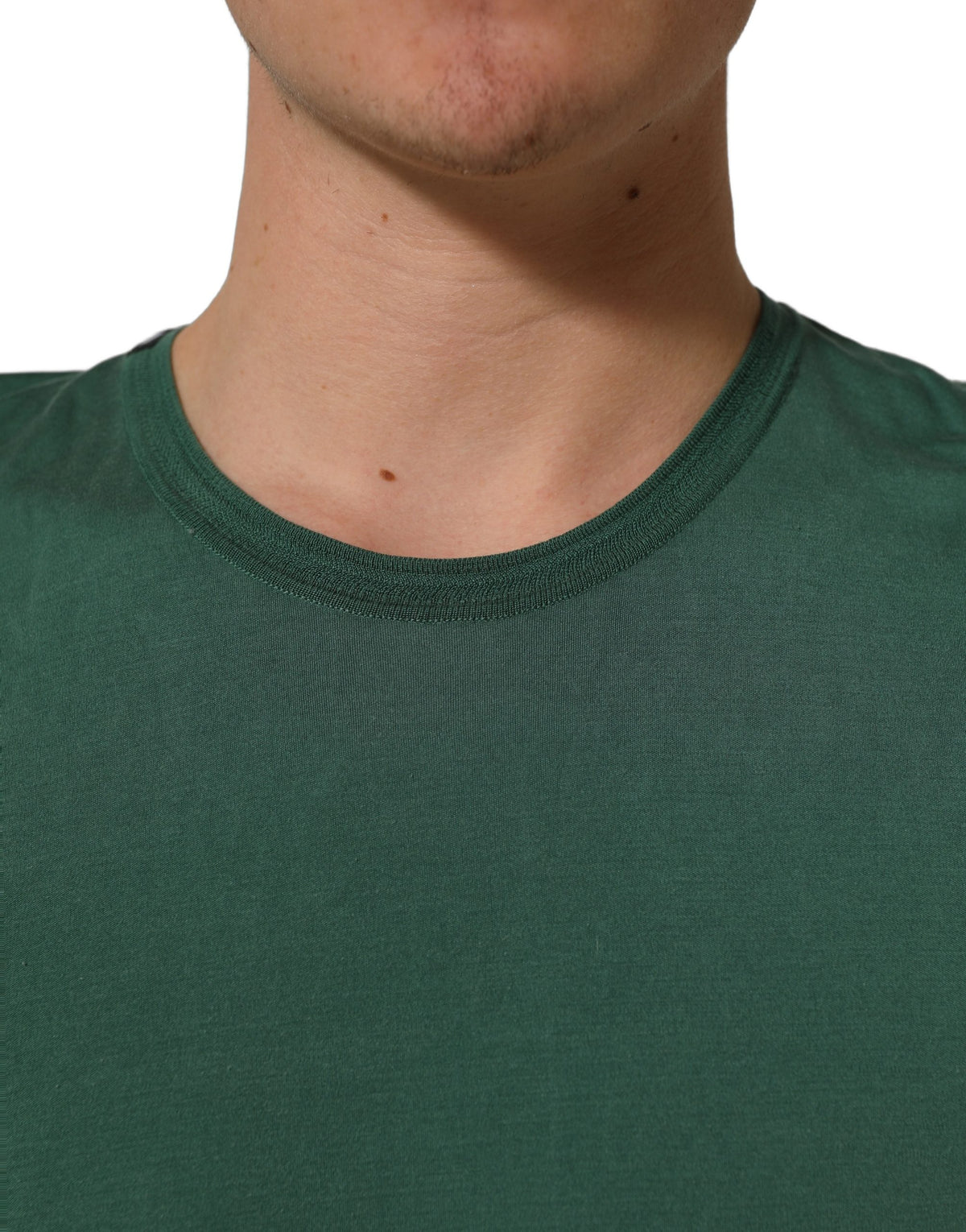 Dolce & Gabbana Green Silk Crew Neck Short Sleeves T-shirt