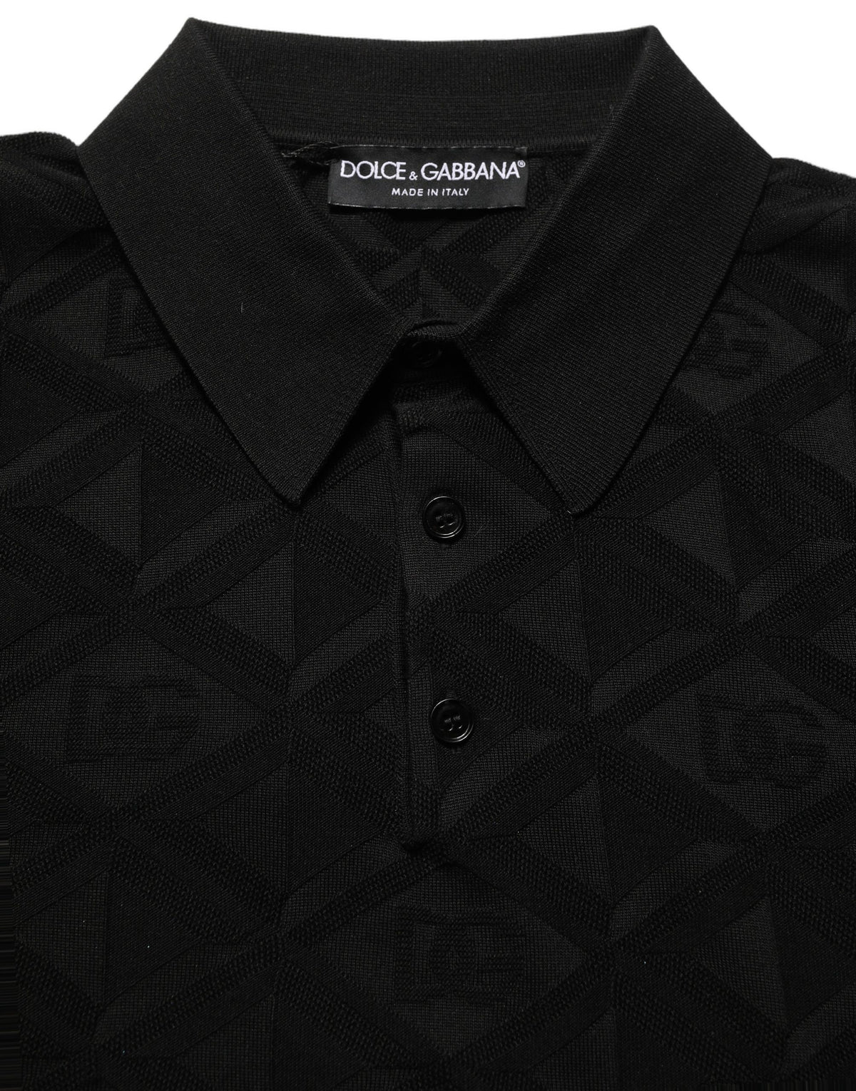Dolce & Gabbana Black Silk Short Sleeve Knit Polo T-shirt